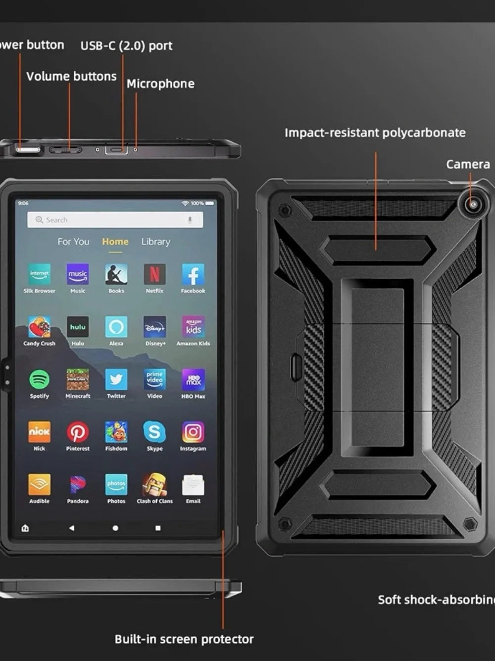Rugged Case for Amazon Fire Max 11 – 2023 13th Gen – New